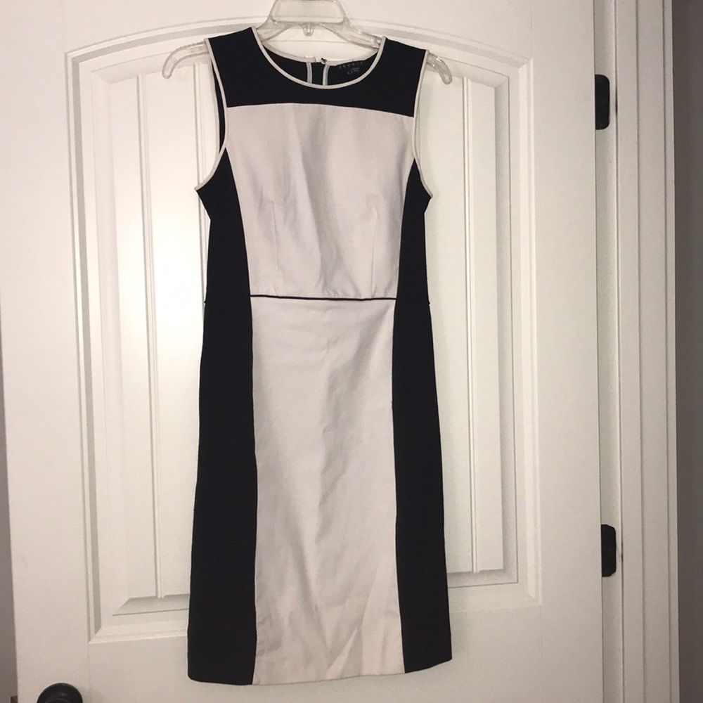 Theory Black and White Shift Dress